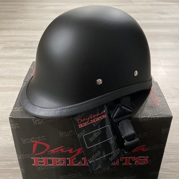 Daytona Novelty Matte Black Hawk Low Profile Half Helmet in size L - Picture 4 of 7